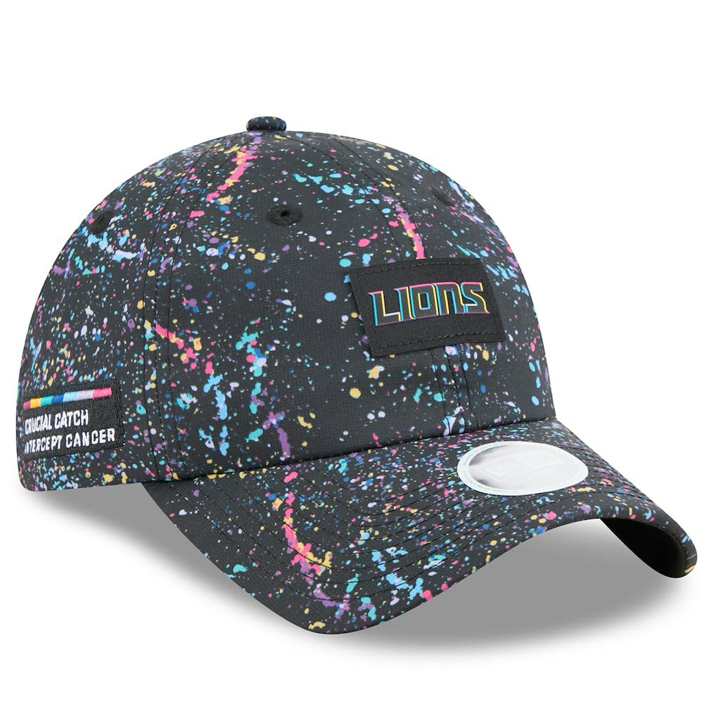 Detroit Lions New Era Women's 2025 NFL Crucial Catch Pony Tail Adjustable Hat - Black outlet