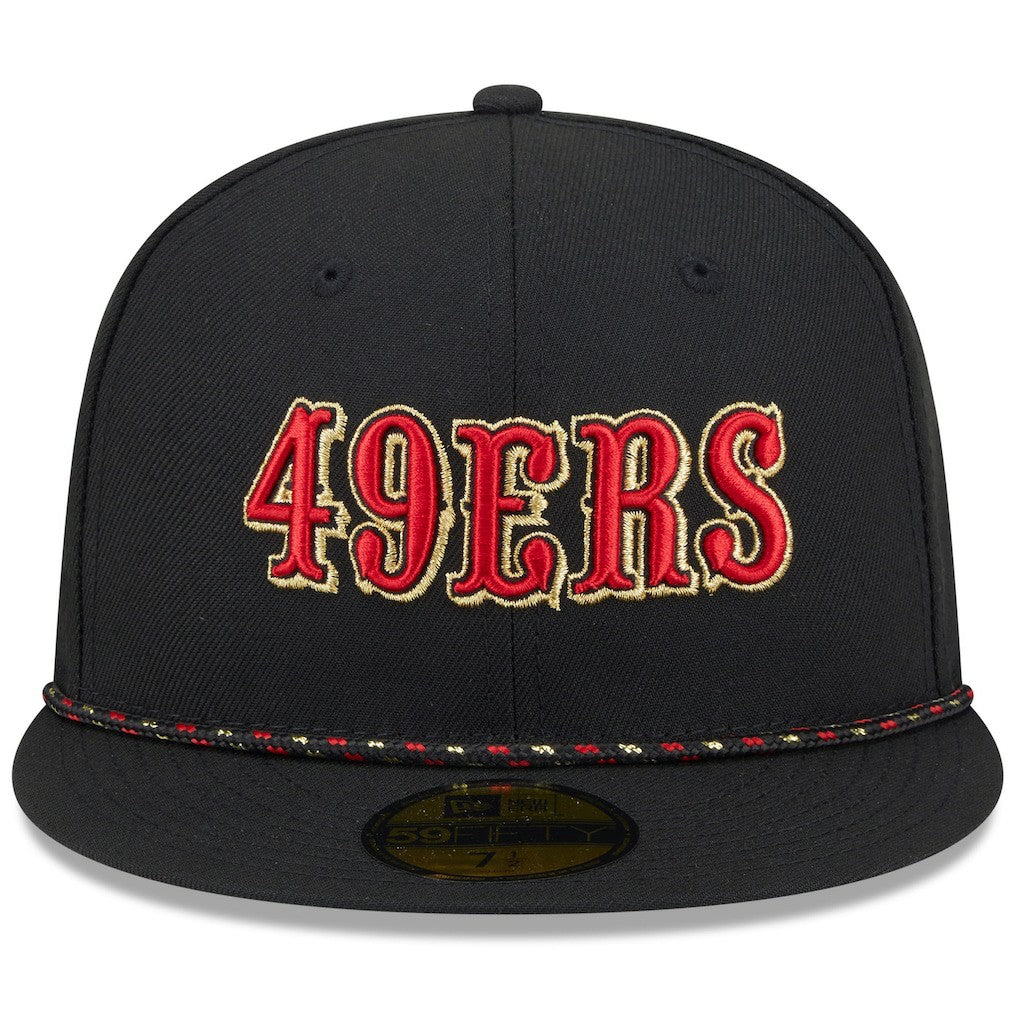 San Francisco 49ers New Era 2025 Rivalries Collection Sideline Rope 59FIFTY Fitted Hat - Black outlet