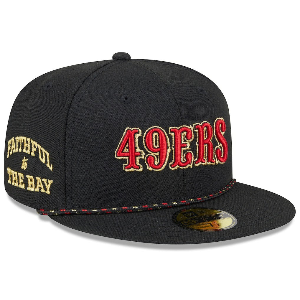 San Francisco 49ers New Era 2025 Rivalries Collection Sideline Rope 59FIFTY Fitted Hat - Black outlet