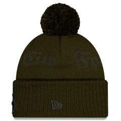 New York Jets New Era 2025 Rivalries Collection Sideline Cuffed Knit Hat with Pom - Gotham Green cheap