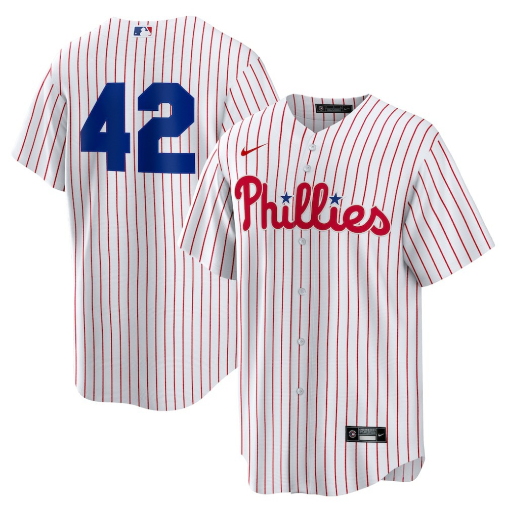 Philadelphia Phillies Home  2025 Jackie Robinson Day Replica Jersey White