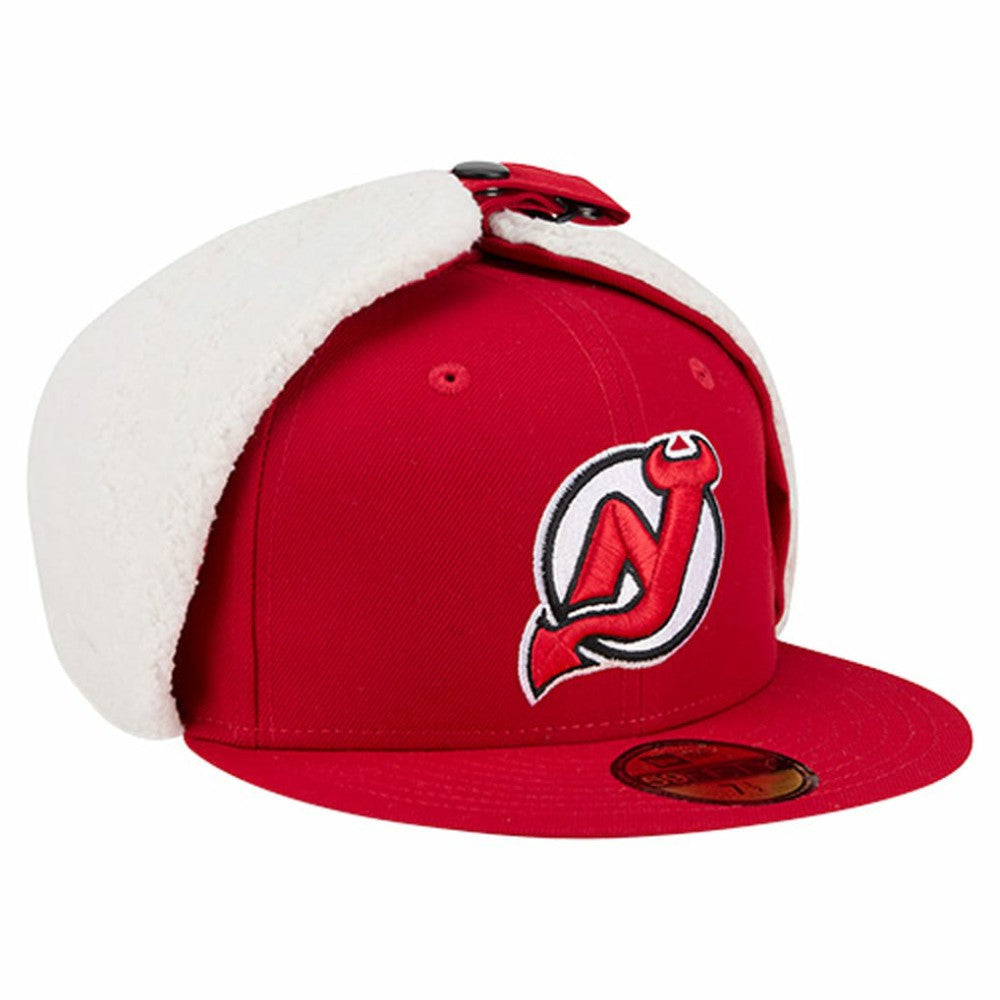 New Jersey Devils New Era Injection Dog Ear Classic Fitted Hat - Red Jerseys