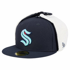 Seattle Kraken New Era Injection Dog Ear Classic Fitted Hat - Deep Sea Blue Hats