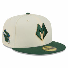 Milwaukee Bucks 2025/26 City Edition 59FIFTY Fitted Hat - Cream/Hunter Green outlet