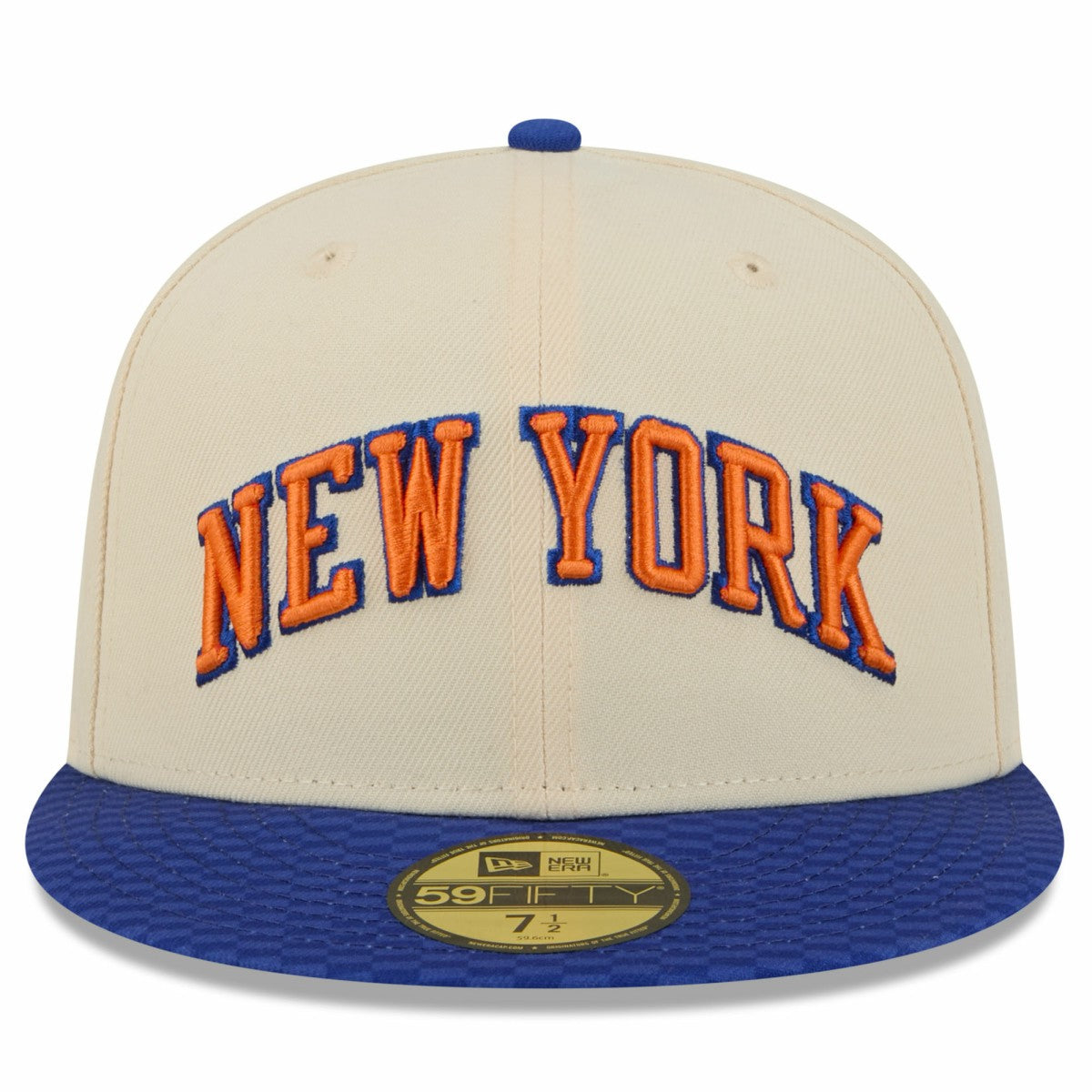 New York Knicks 2025/26 City Edition 59FIFTY Fitted Hat - Cream/Blue outlet