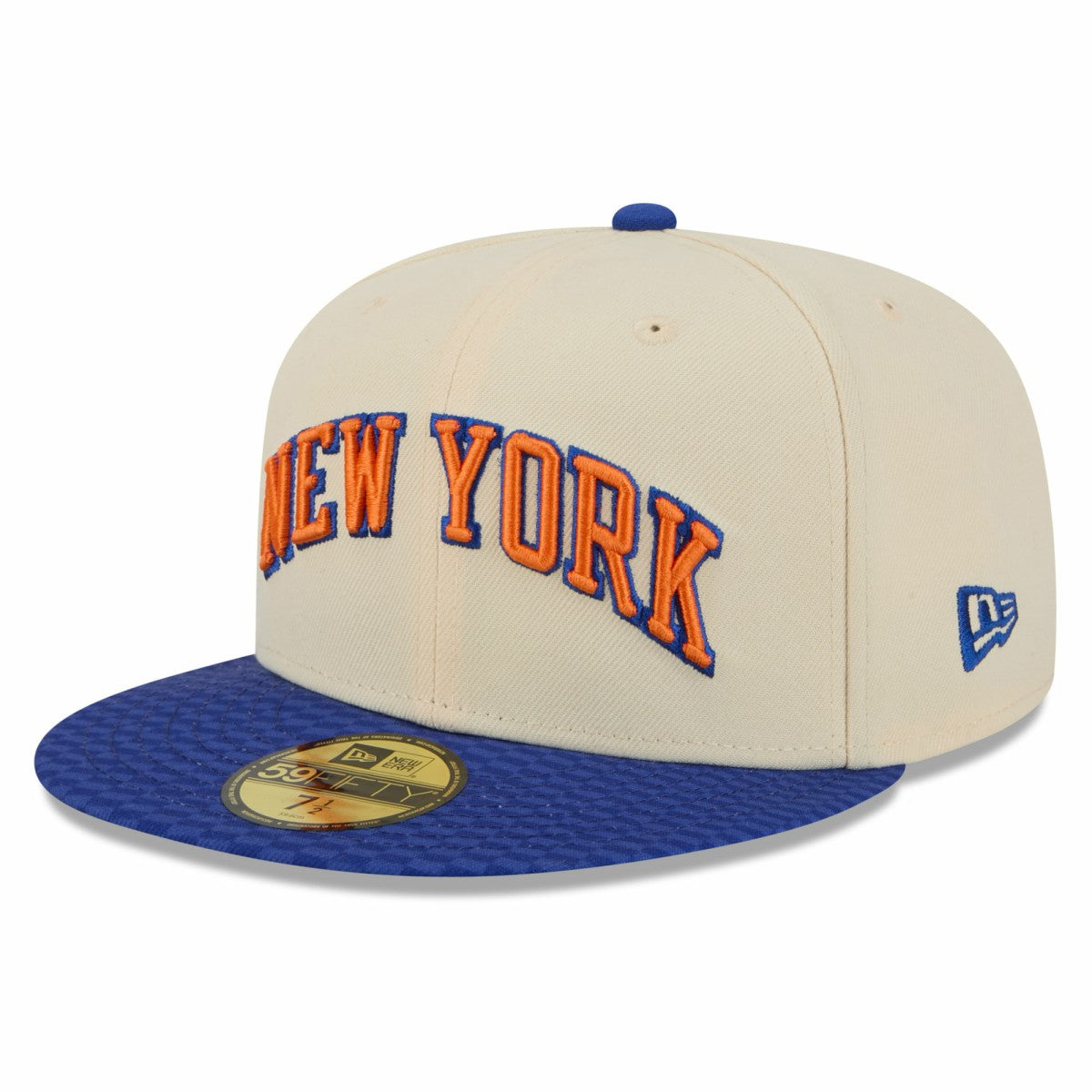 New York Knicks 2025/26 City Edition 59FIFTY Fitted Hat - Cream/Blue outlet
