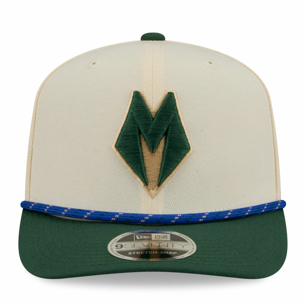Milwaukee Bucks 2025/26 City Edition 9SEVENTY Adjustable Hat - Cream/Hunter Green for sale
