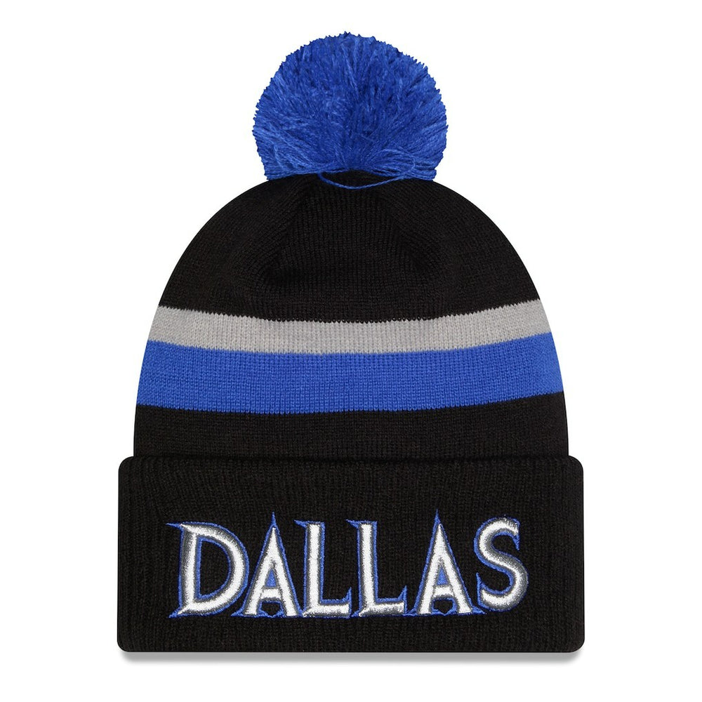 Dallas Mavericks 2025/26 City Edition Cuffed Knit Hat with Pom sale - Black/Blue online