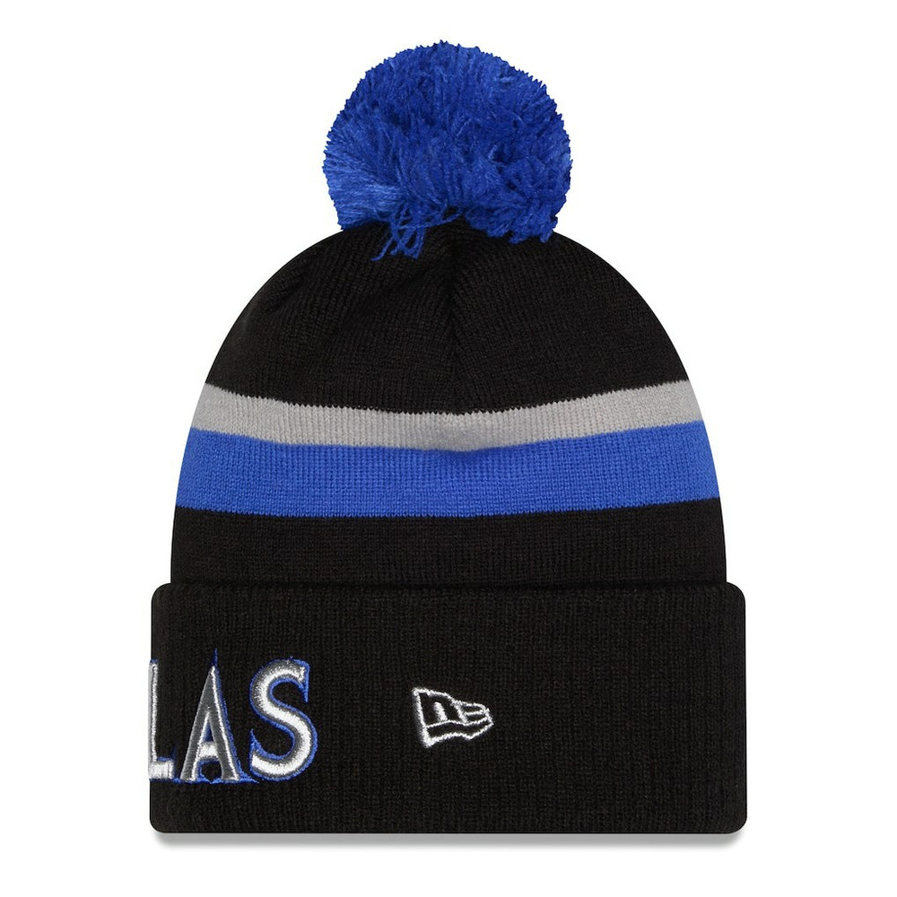 Dallas Mavericks 2025/26 City Edition Cuffed Knit Hat with Pom sale - Black/Blue online