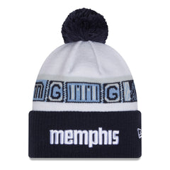 Memphis Grizzlies 2025/26 City Edition Cuffed Knit Hat with Pom - Navy/White cheap