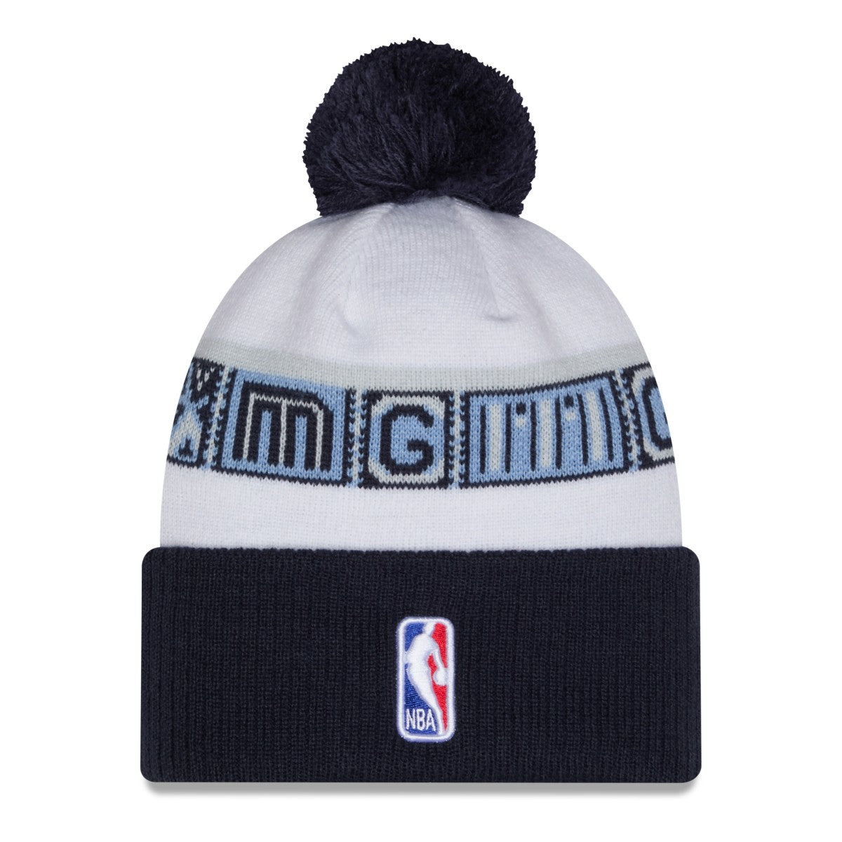 Memphis Grizzlies 2025/26 City Edition Cuffed Knit Hat with Pom - Navy/White cheap