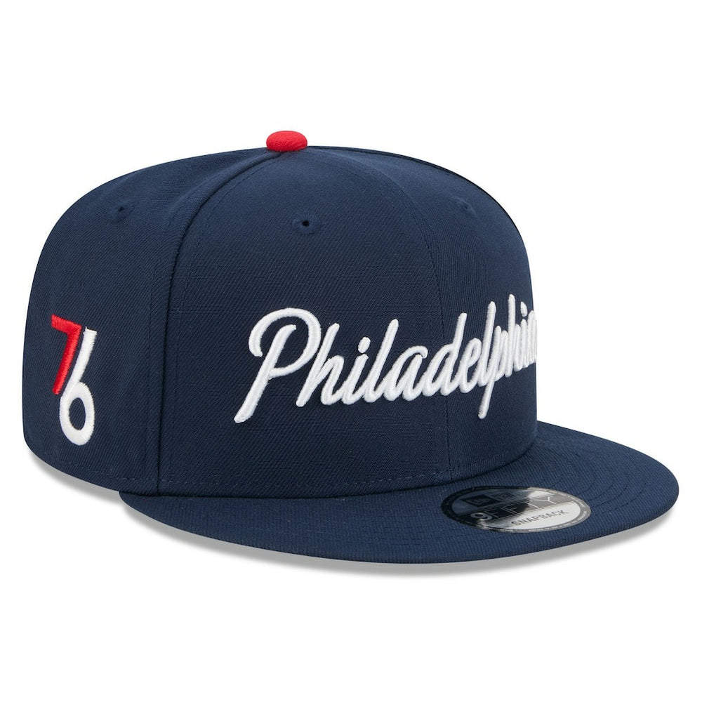 Philadelphia 76ers Youth 2025/26 City Edition 9FIFTY Snapback Hat - Navy on sale