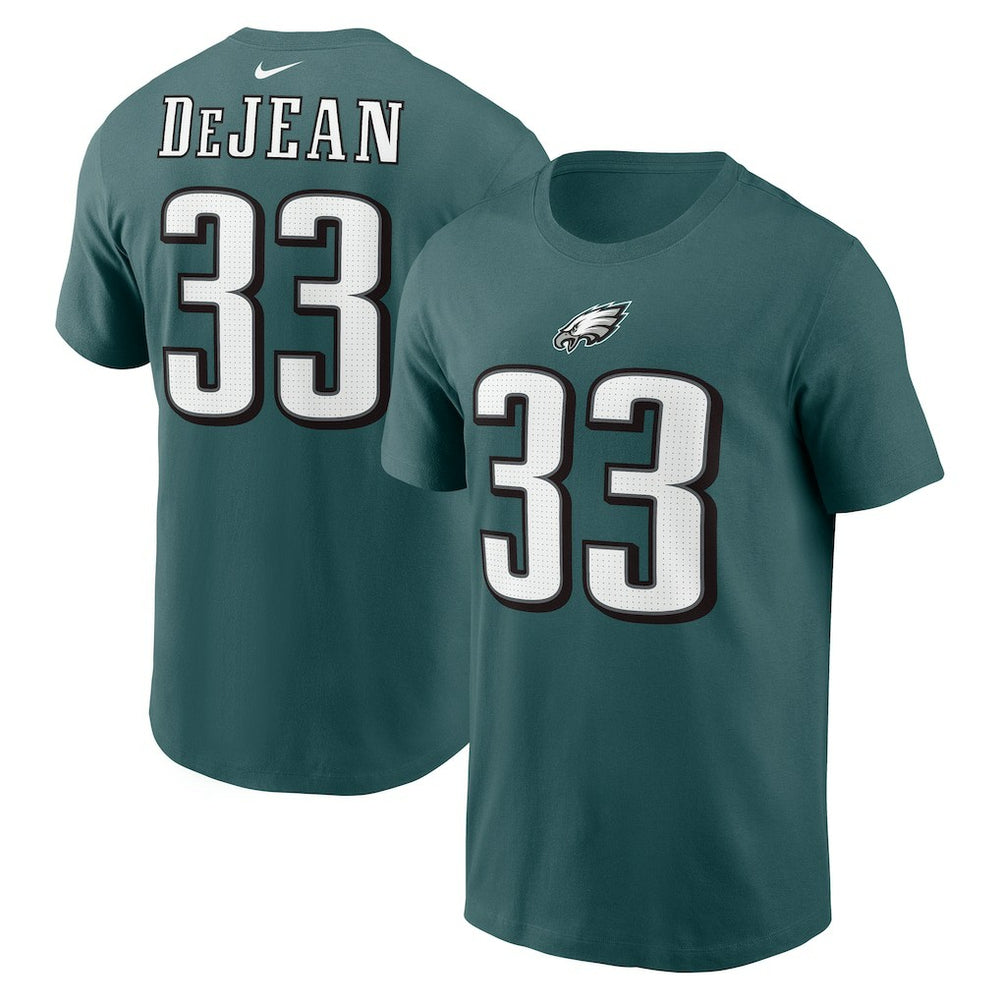 Cooper DeJean Philadelphia Eagles Player Name & Number T-Shirt - Midnight Green sale