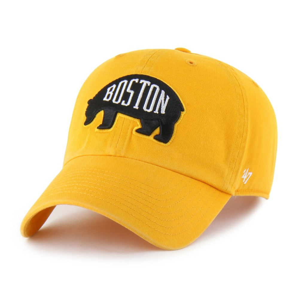Boston Bruins '47 Core Logo Clean Up Adjustable Hat - Gold Hats
