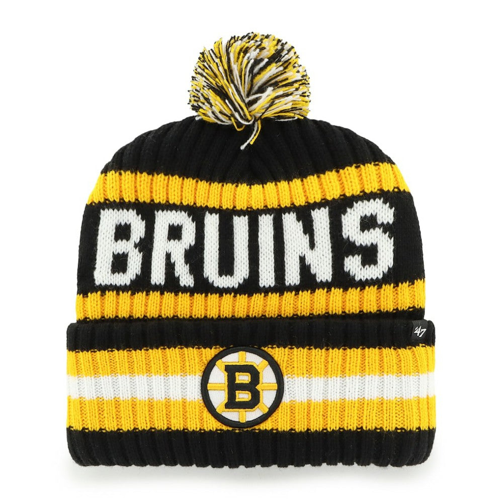 Boston Bruins '47 Bering Cuffed Knit Hat with Pom - Black Hats