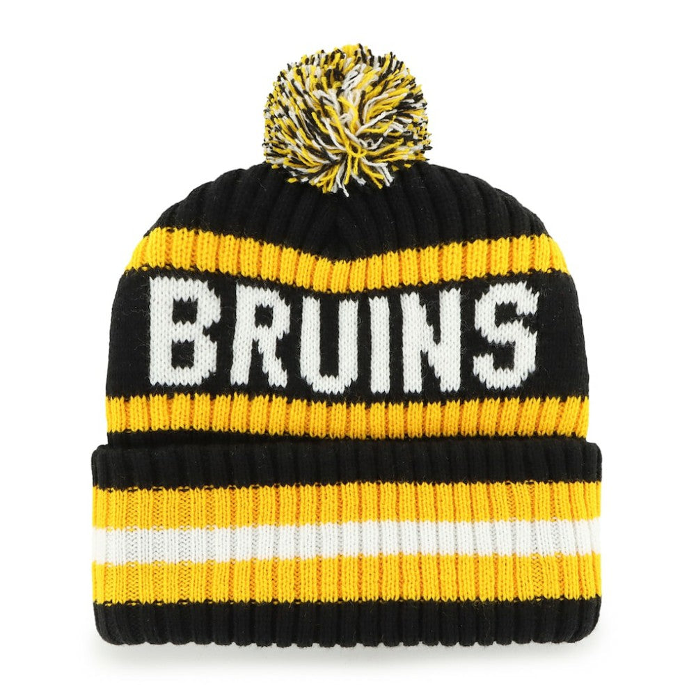 Boston Bruins '47 Bering Cuffed Knit Hat with Pom - Black Hats
