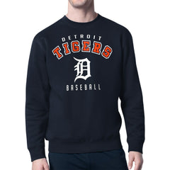 Detroit Tigers Starter Team Logo Fleece Pullover Sweatshirt Navy
