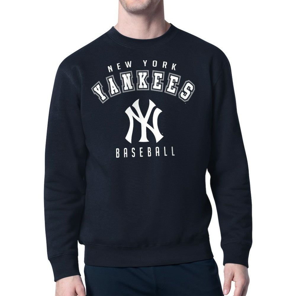 New York Yankees Starter Team Logo Fleece Pullover Sweatshirt Navy