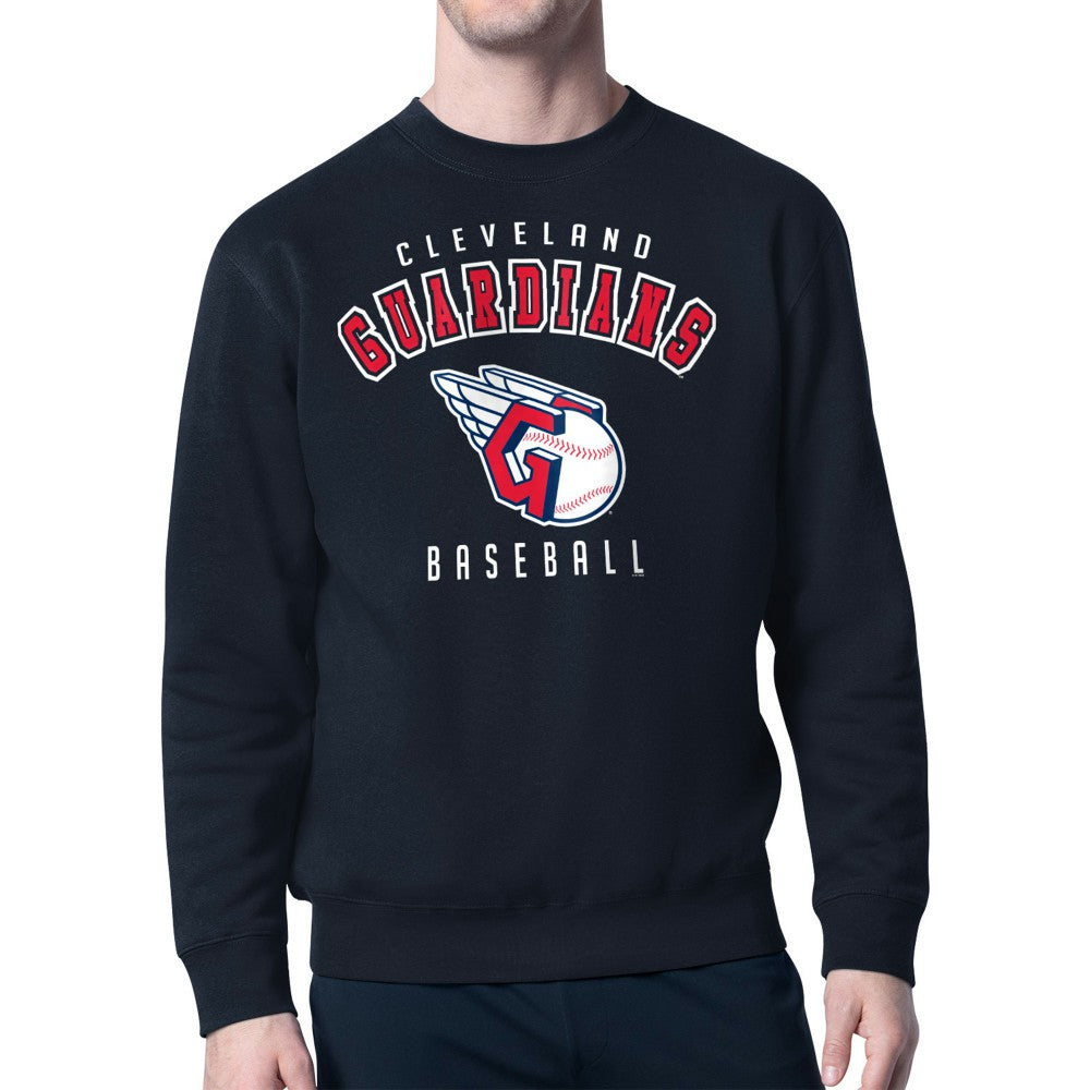 Cleveland Guardians Starter Team Logo Fleece Pullover Sweatshirt Navy
