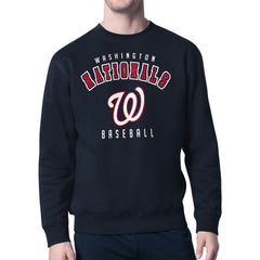 Washington Nationals Starter Team Logo Fleece Pullover Sweatshirt Navy