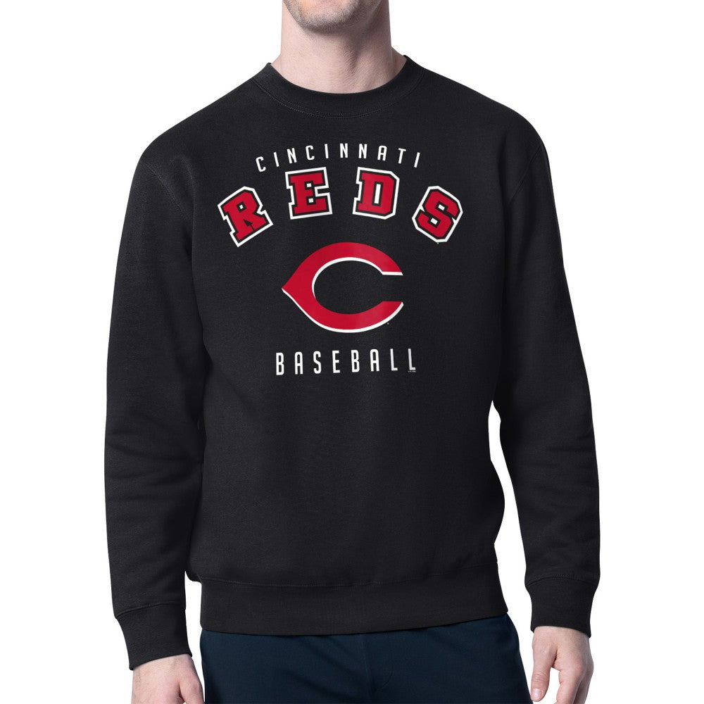 Cincinnati Reds Starter Team Logo Fleece Pullover Sweatshirt Black