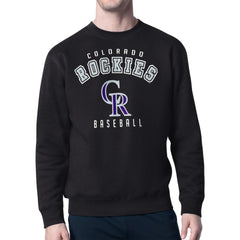 Colorado Rockies Starter Team Logo Fleece Pullover Sweatshirt Black