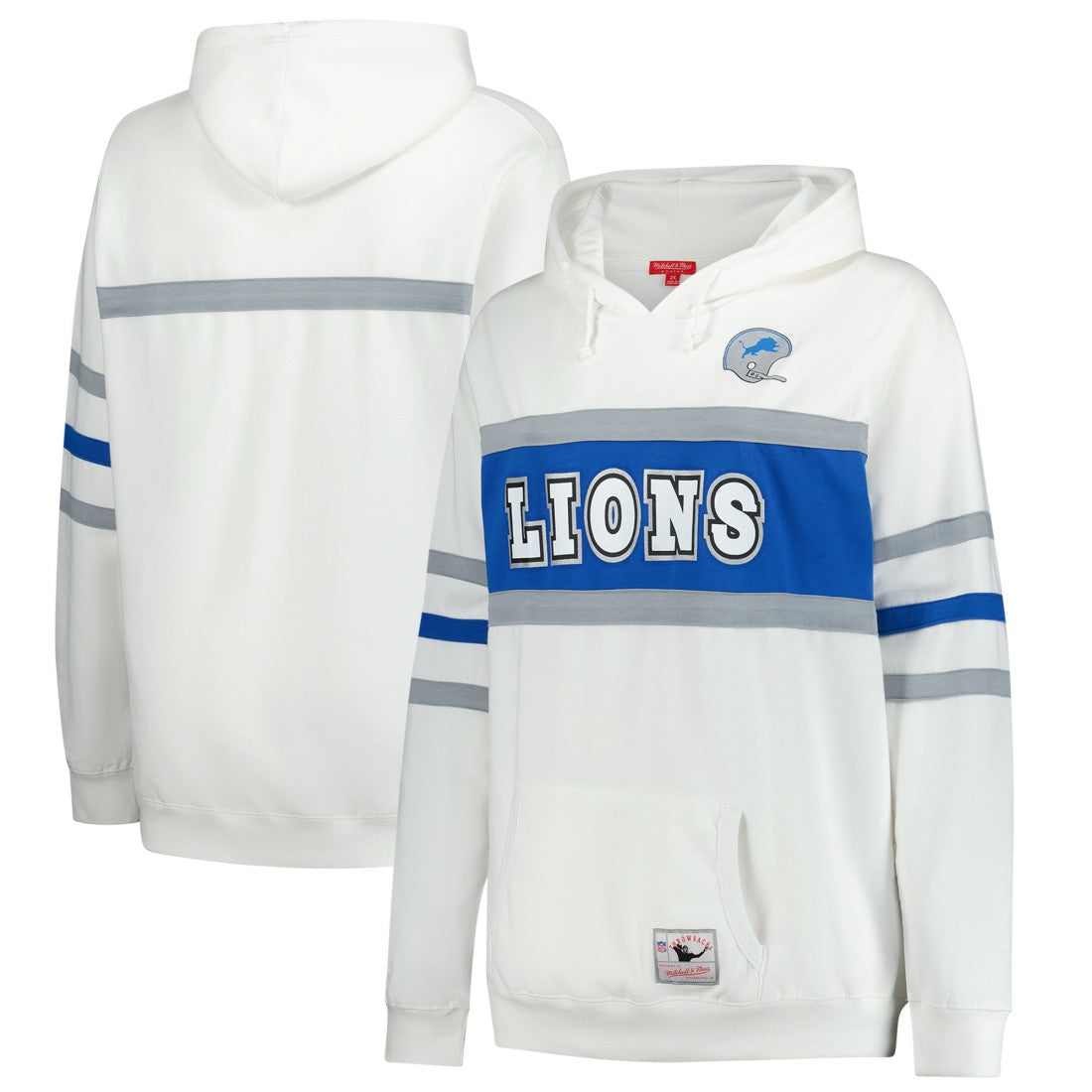 Detroit Lions Women's Plus Size Head Coach Throwback Pullover Hoodie - White discount