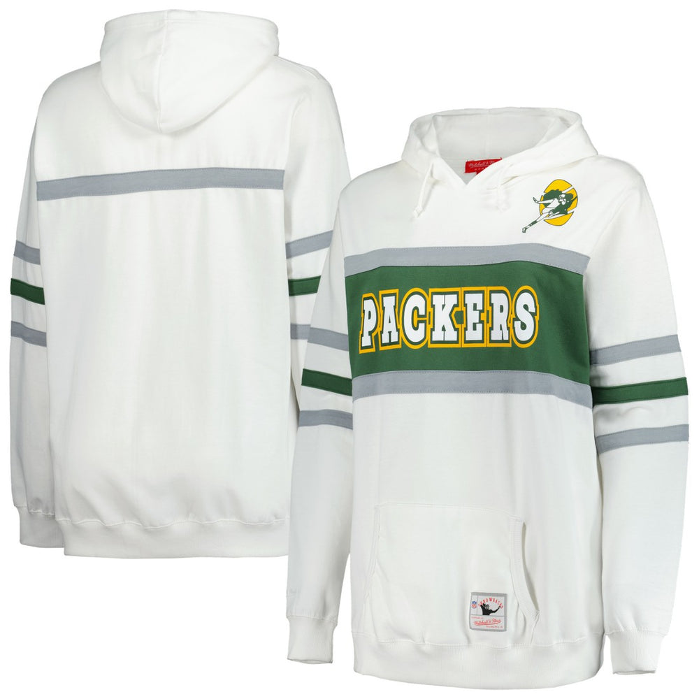 Green Bay Packers Women's Plus Size Head Coach Throwback Pullover Hoodie - White cheap