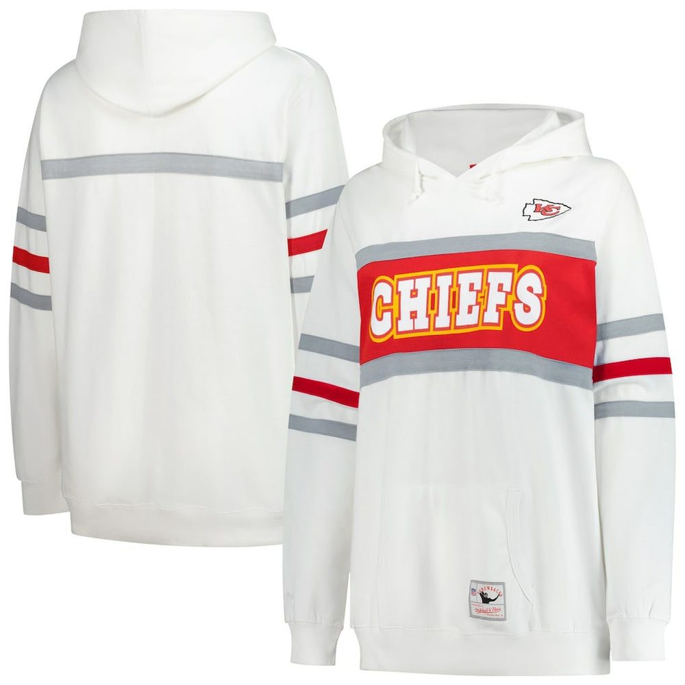 Kansas City Chiefs Women's Plus Size Head Coach Throwback Pullover Hoodie - White discount