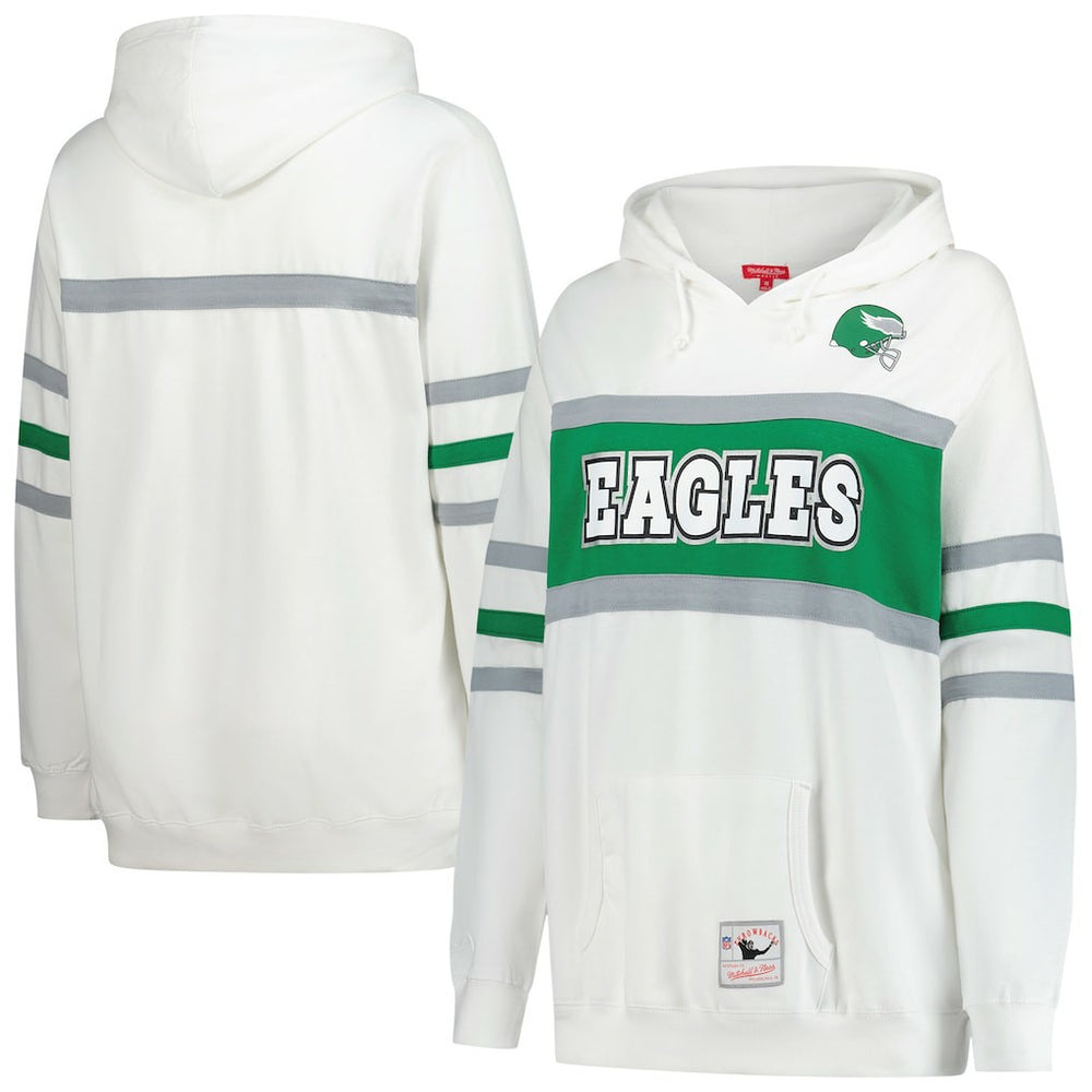 Philadelphia Eagles Women's Plus Size Head Coach Throwback Pullover Hoodie - White discount