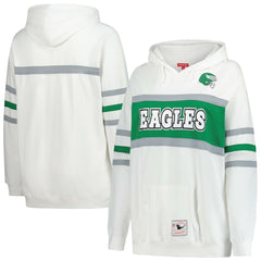 Philadelphia Eagles Women's Plus Size Head Coach Throwback Pullover Hoodie - White discount