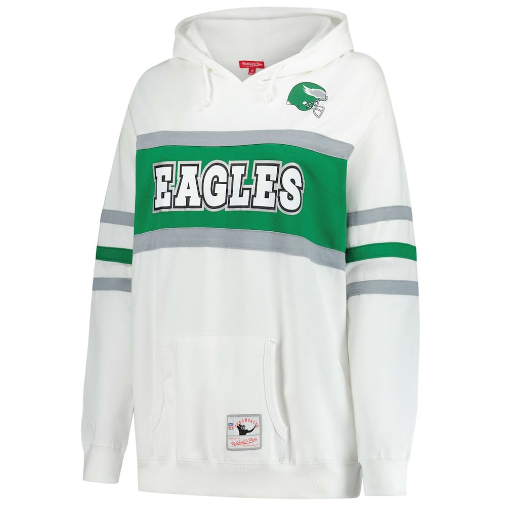 Philadelphia Eagles Women's Plus Size Head Coach Throwback Pullover Hoodie - White discount