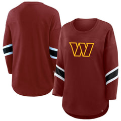 Washington Commanders Women's Plus Size Redzone 3/4-Sleeve Scoop Neck T-Shirt - Burgundy sale