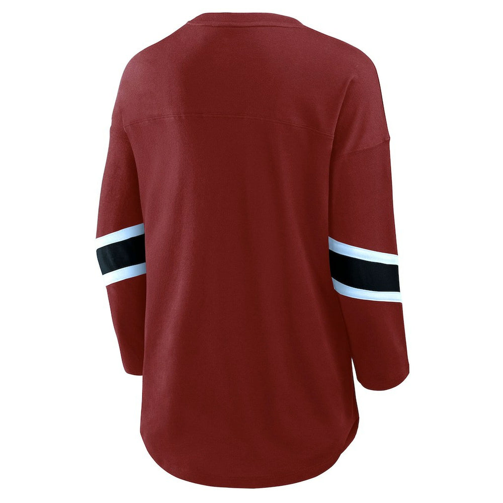 Washington Commanders Women's Plus Size Redzone 3/4-Sleeve Scoop Neck T-Shirt - Burgundy sale