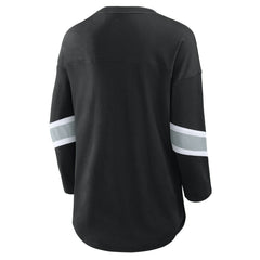 Las Vegas Raiders Women's Plus Size Redzone 3/4-Sleeve Scoop Neck T-Shirt - Black cheap