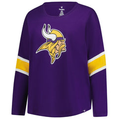 Minnesota Vikings Women's Plus Size Redzone 3/4-Sleeve Scoop Neck T-Shirt - Purple for sale