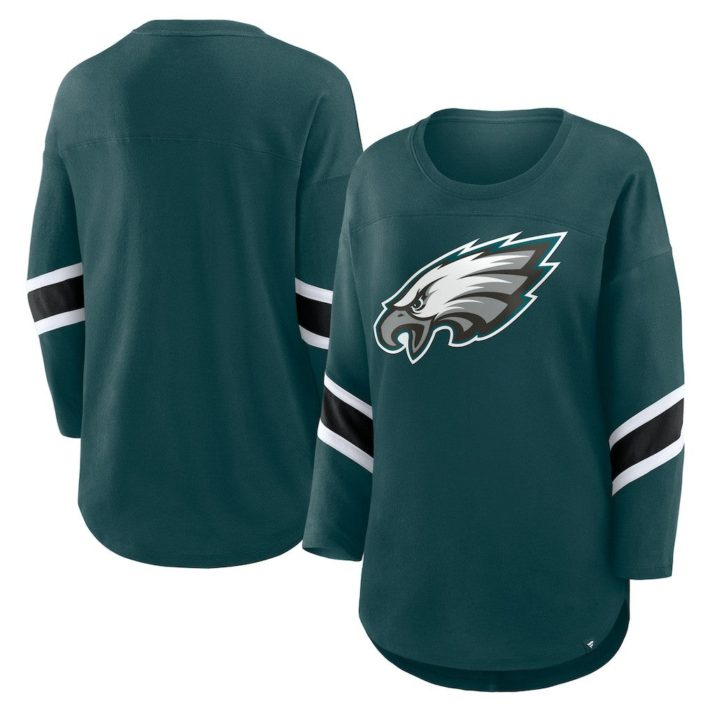 Philadelphia Eagles Women's Plus Size Redzone 3/4-Sleeve Scoop Neck T-Shirt - Green cheap