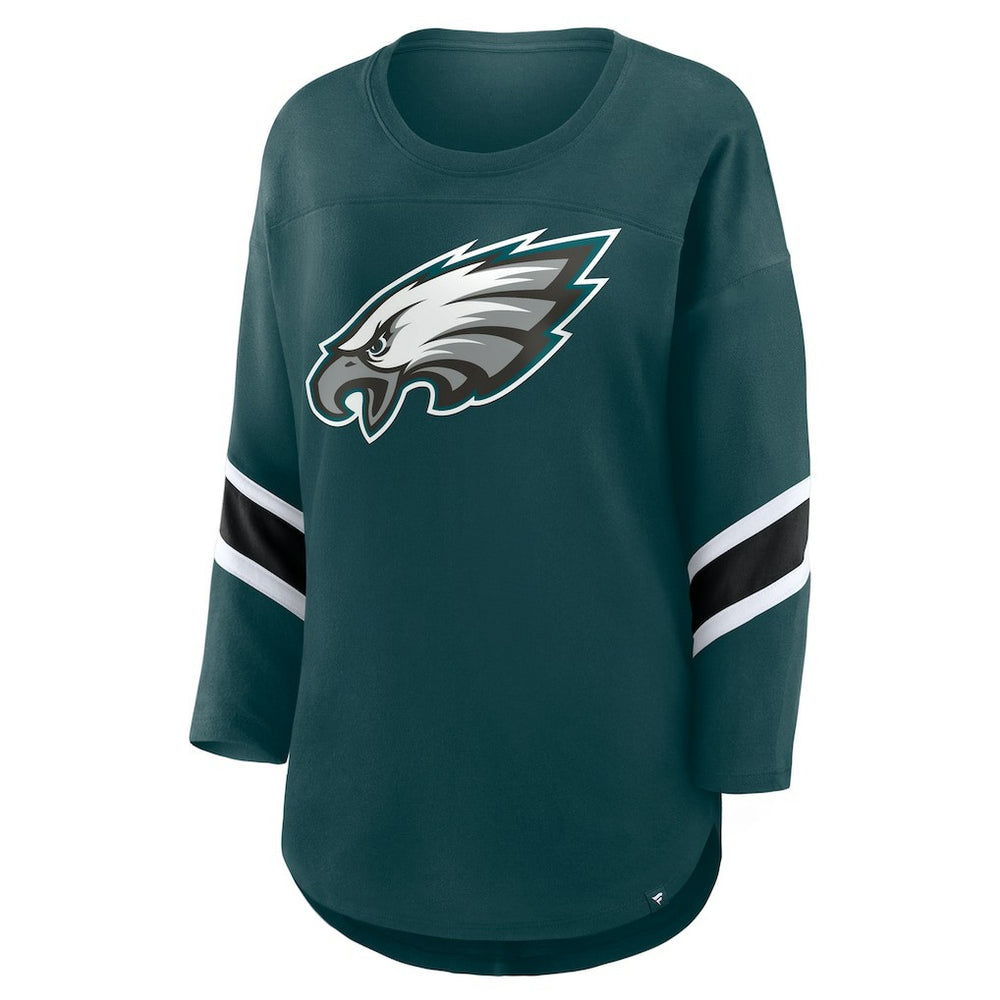 Philadelphia Eagles Women's Plus Size Redzone 3/4-Sleeve Scoop Neck T-Shirt - Green cheap