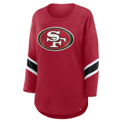 San Francisco 49ers Women's Plus Size Redzone 3/4-Sleeve Scoop Neck T-Shirt - Scarlet outlet