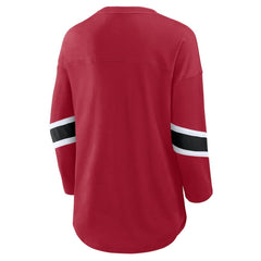 San Francisco 49ers Women's Plus Size Redzone 3/4-Sleeve Scoop Neck T-Shirt - Scarlet outlet