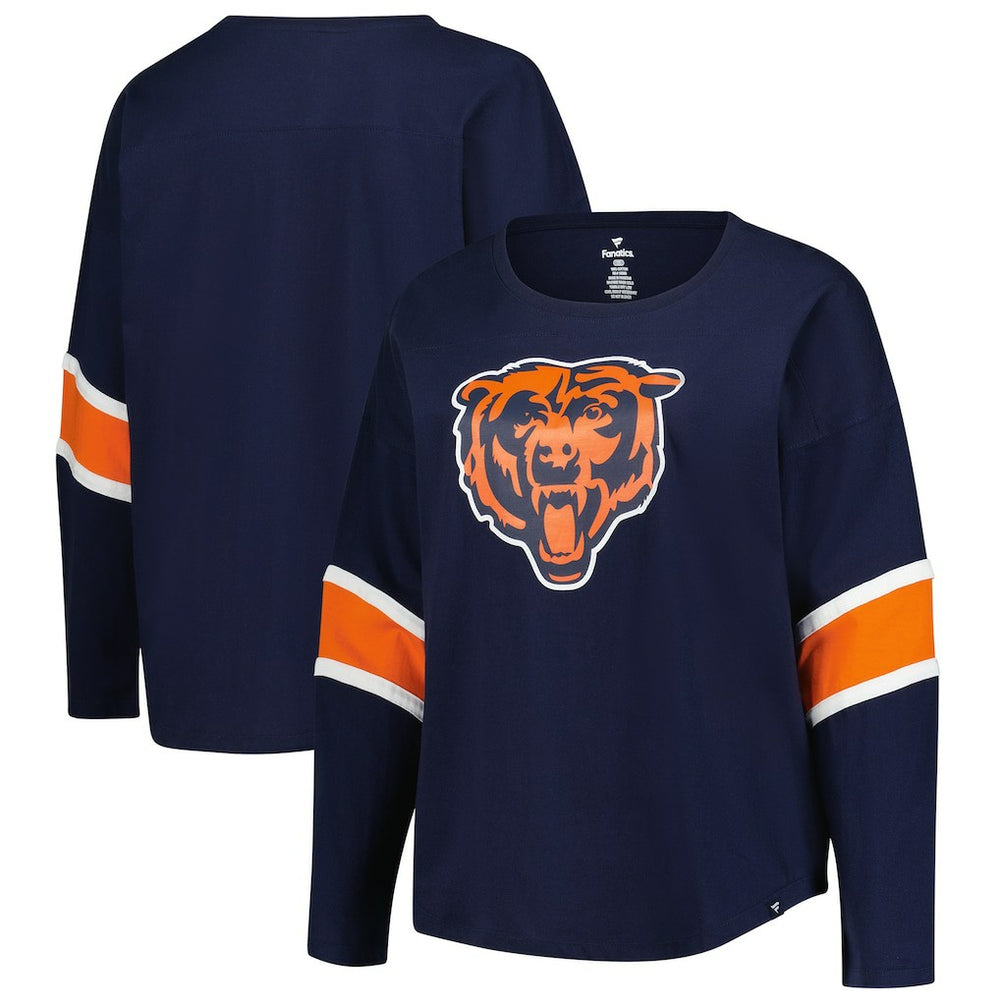 Chicago Bears Women's Plus Size Redzone 3/4-Sleeve Scoop Neck T-Shirt - Navy cheap