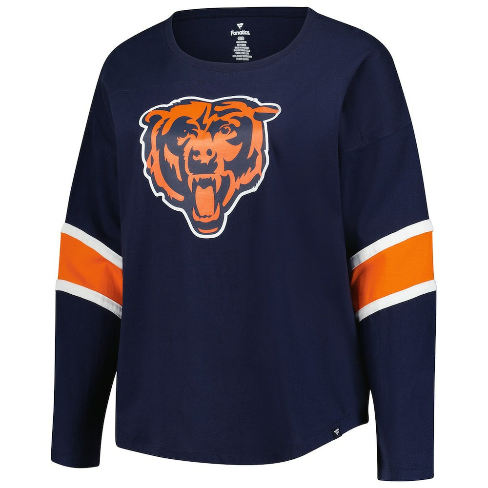 Chicago Bears Women's Plus Size Redzone 3/4-Sleeve Scoop Neck T-Shirt - Navy cheap