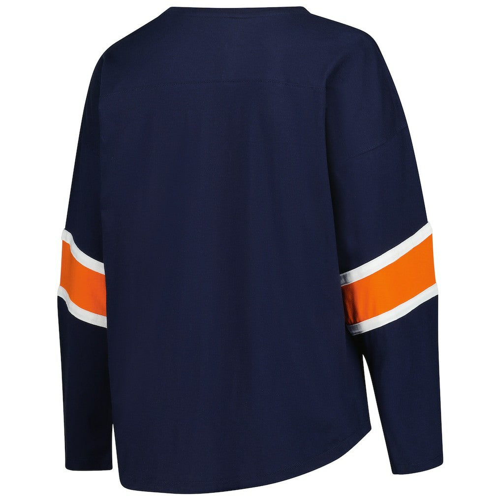 Chicago Bears Women's Plus Size Redzone 3/4-Sleeve Scoop Neck T-Shirt - Navy cheap