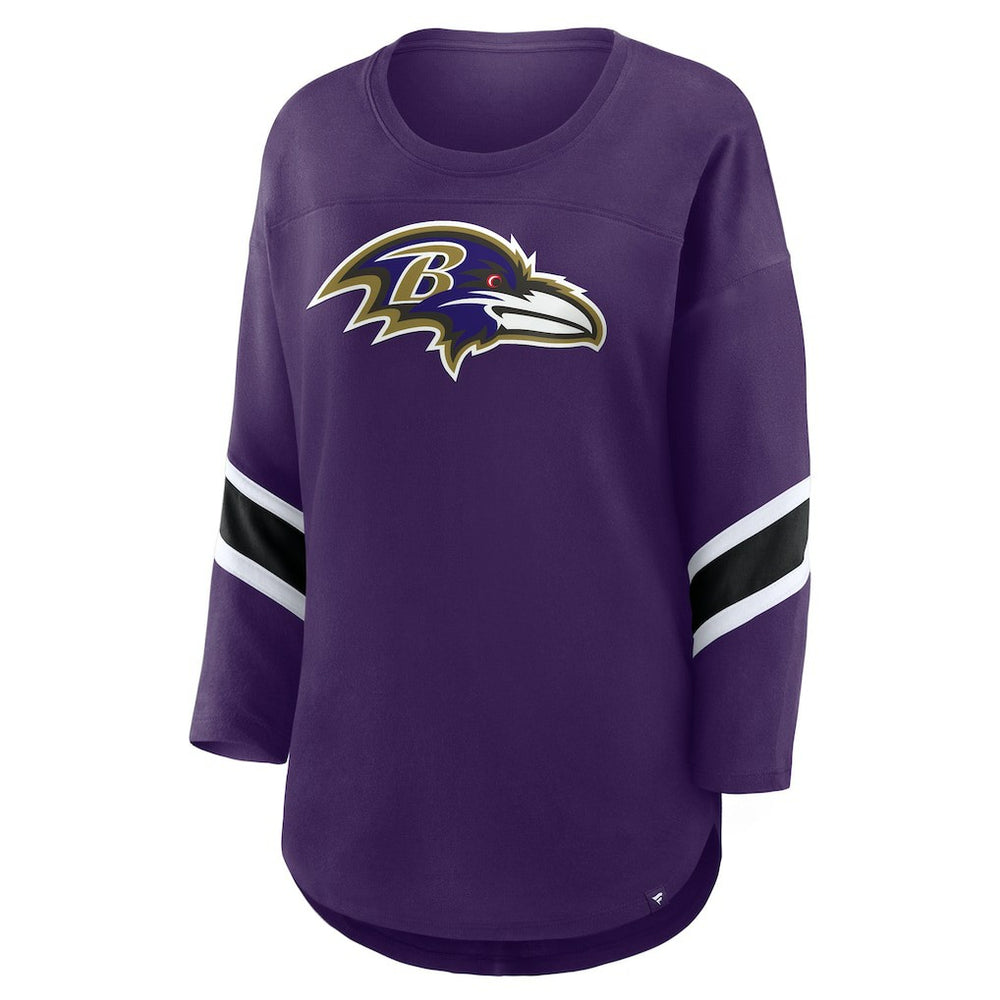 Baltimore Ravens Women's Plus Size Redzone 3/4-Sleeve Scoop Neck T-Shirt - Purple cheap