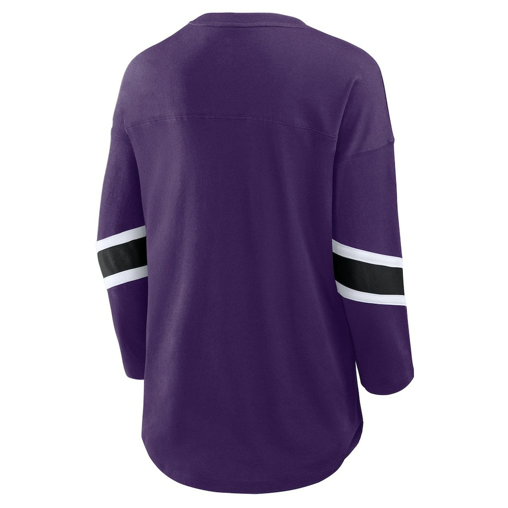 Baltimore Ravens Women's Plus Size Redzone 3/4-Sleeve Scoop Neck T-Shirt - Purple cheap