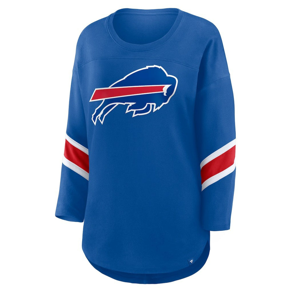 Buffalo Bills Women's Plus Size Redzone 3/4-Sleeve Scoop Neck T-Shirt - Royal sale