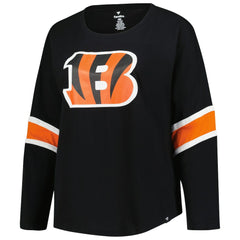 Cincinnati Bengals Women's Plus Size Redzone 3/4-Sleeve Scoop Neck T-Shirt - Black outlet