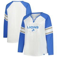 Detroit Lions Women's Plus Size Redzone Lace Up Long Sleeve T-Shirt - White online