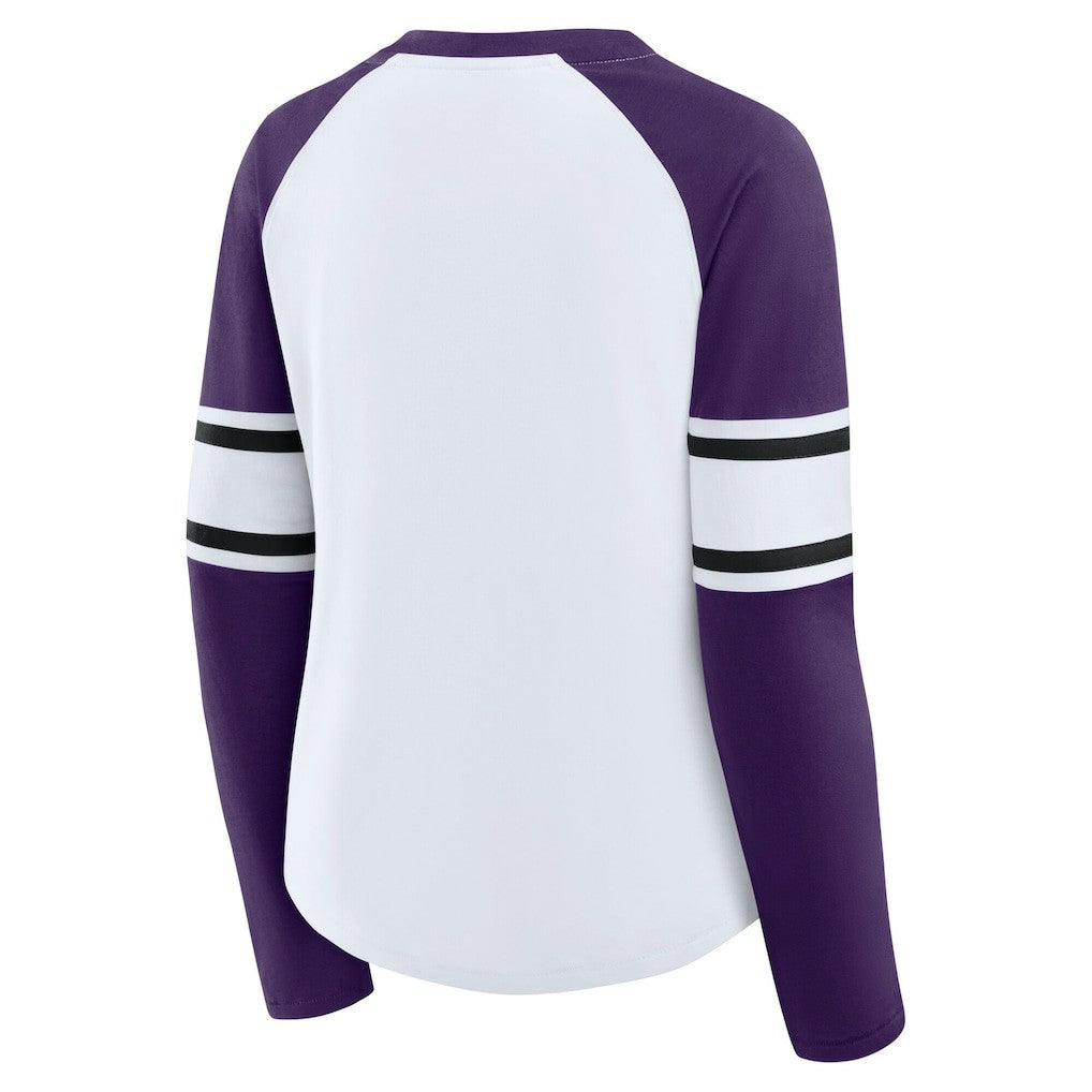 Baltimore Ravens Women's Plus Size Redzone Lace Up Long Sleeve T-Shirt - White on sale