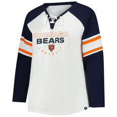 Chicago Bears Women's Plus Size Redzone Lace Up Long Sleeve T-Shirt - White sale